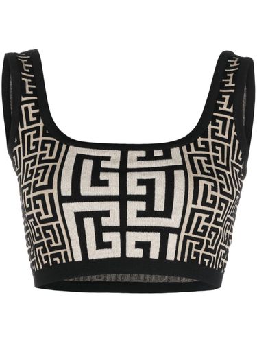 BALMAIN - Monogram Cropped Top - Balmain - Modalova