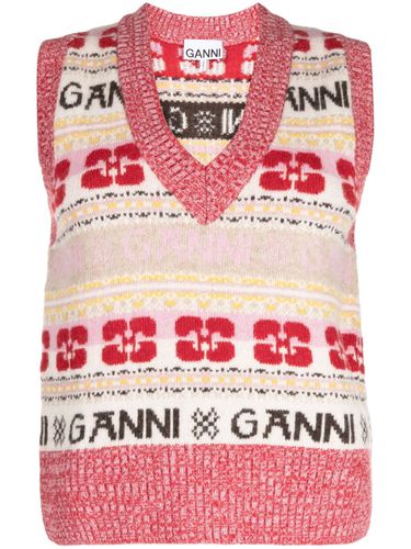 GANNI - Logo Wool Vest - Ganni - Modalova