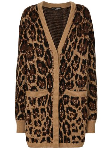 Leopard Print Cashmere Cardigan - Dolce & Gabbana - Modalova