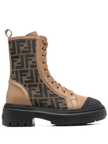 Domino Ff Canvas Biker Boots - Fendi - Modalova