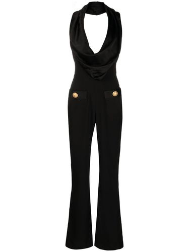 Cowl Neck Crepe Flare Jumpsuit - Balmain - Modalova