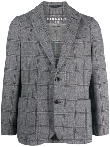 Single-breasted Checked Cotton Jacket - Circolo 1901 - Modalova