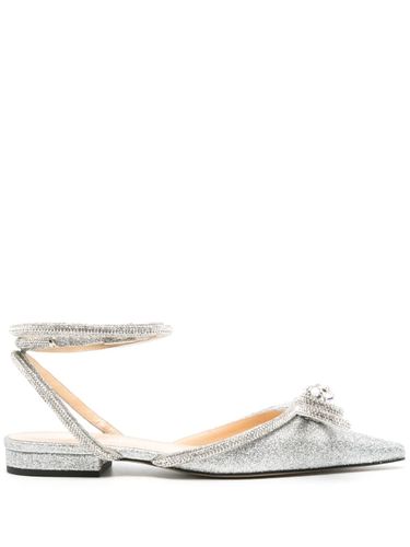 Double Bow Glitter Leather Ballet Flats - Mach & mach - Modalova