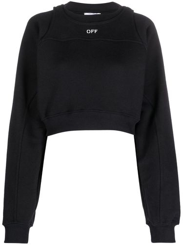 Logo Cropped Cotton Sweatshirt - Off-White - Modalova