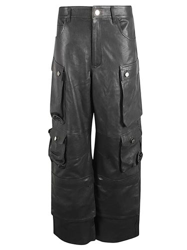 FERMAS.CLUB - Leather Cargo Pants - Fermas.club - Modalova