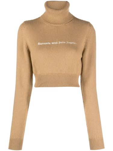 Cropped High Neck Sweater - Palm Angels - Modalova