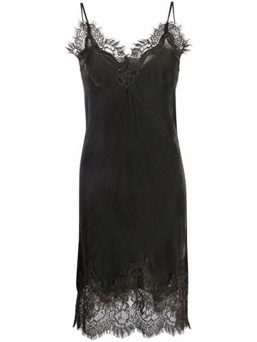 Lace-trim Velvet Slip Dress - Goldhawk - Modalova