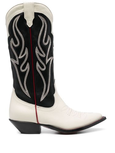 Embroidered Suede Western Boots - Sonora - Modalova