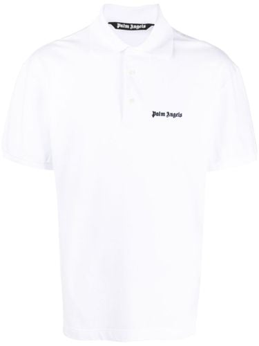 Embroidered Logo Cotton Polo Shirt - Palm Angels - Modalova