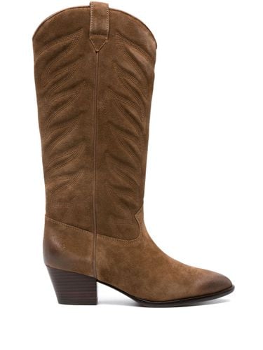 ASH - Heaven Suede Texan Boots - Ash - Modalova