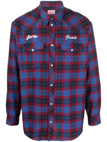 KENZO - Wool Blend Checked Shirt - Kenzo - Modalova