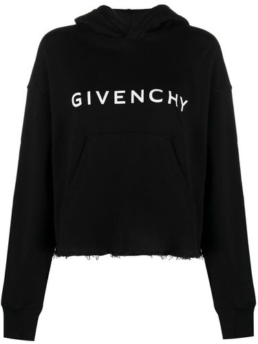 Logo Cotton Cropped Hoodie - Givenchy - Modalova