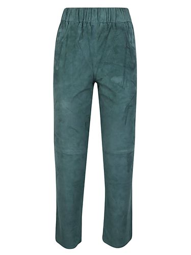 Elastic Waist Suede Trousers - Via Masini 80 - Modalova