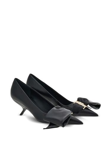 FERRAGAMO - Soft Bow Leather Pumps - Ferragamo - Modalova