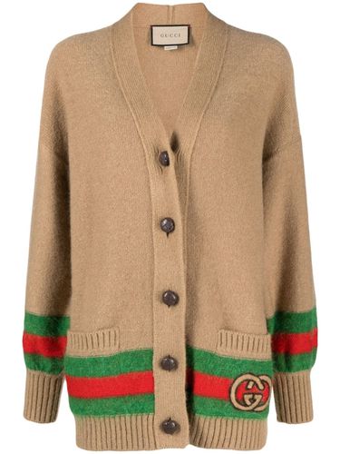 GUCCI - Web Detail Wool Cardigan - Gucci - Modalova