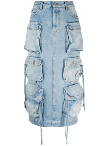 THE ATTICO - Denim Cargo Midi Skirt - The Attico - Modalova