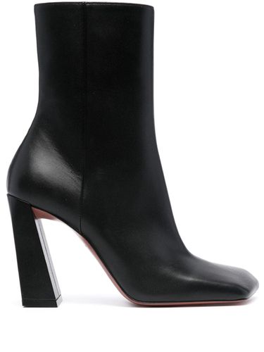 Leather Heel Ankle Boots - Amina Muaddi - Modalova