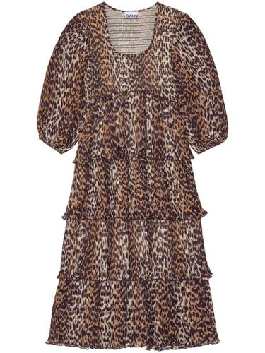 GANNI - Leopard Print Midi Dress - Ganni - Modalova