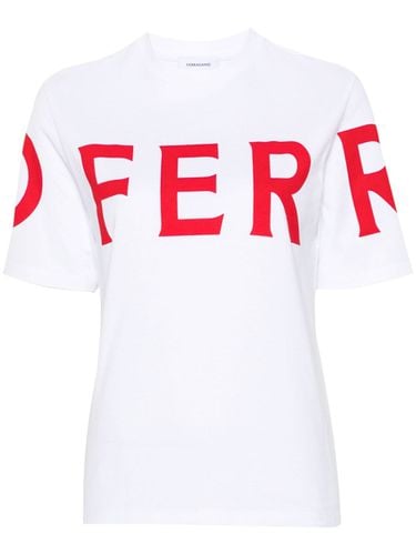 FERRAGAMO - Logo Cotton T-shirt - Ferragamo - Modalova