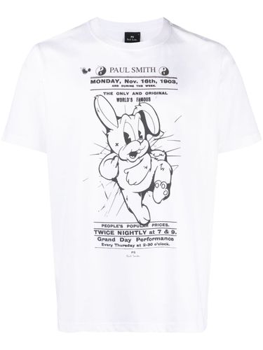 Rabbit Poster Print Cotton T-shirt - PS Paul Smith - Modalova