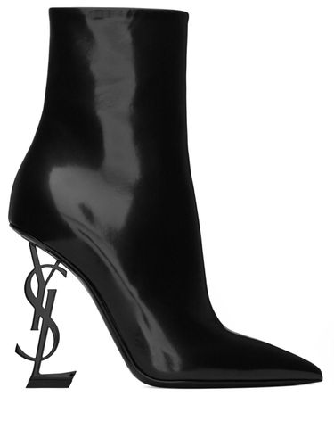 Opyum Leather Heel Ankle Boots - Saint Laurent - Modalova