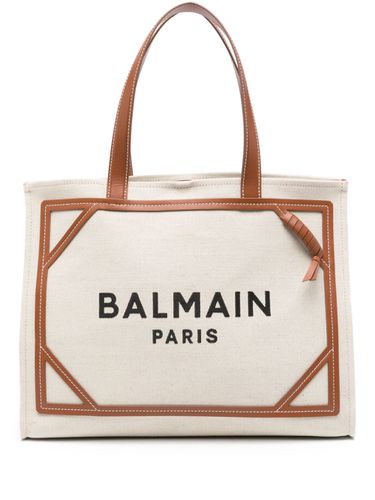 B-army Medium Canvas And Leather Trims Tote Bag - Balmain - Modalova