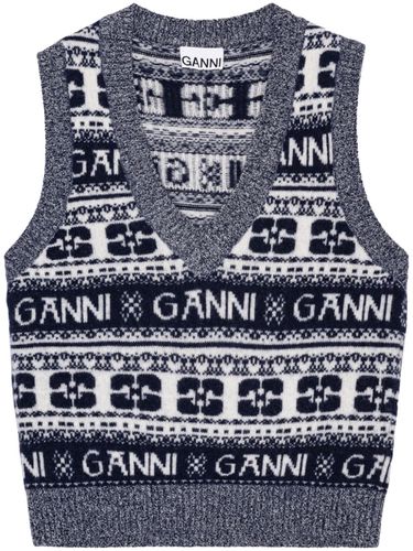 GANNI - Logo Wool Vest - Ganni - Modalova