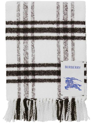 BURBERRY - Check Motif Wool Scarf - Burberry - Modalova