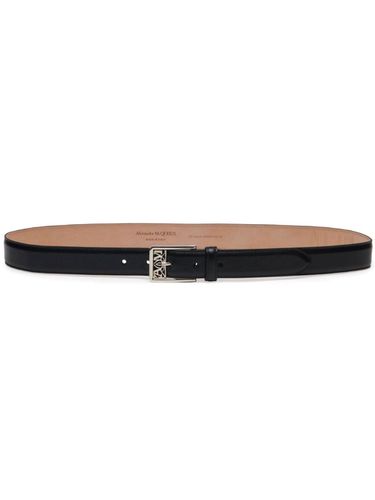 Seal Buckle Leather Belt - Alexander McQueen - Modalova