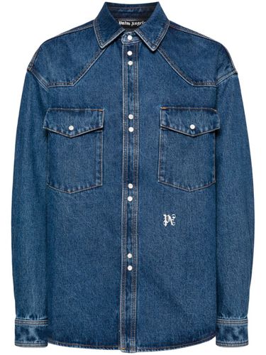 PALM ANGELS - Monogram Denim Shirt - Palm Angels - Modalova