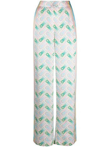 Printed Silk Straight Leg Trousers - Casablanca - Modalova