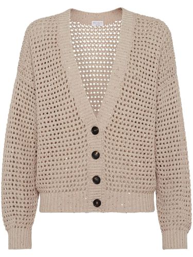 Open Knit Cotton Cardigan - Brunello Cucinelli - Modalova