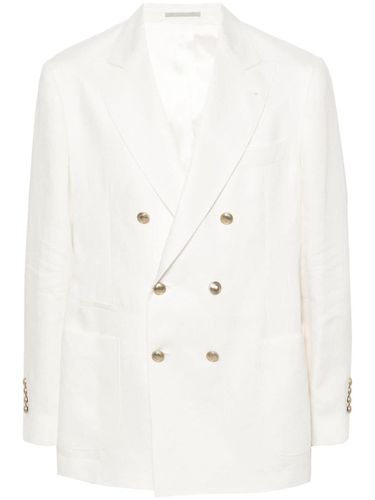 Linen Single-breasted Blazer Jacket - Brunello Cucinelli - Modalova