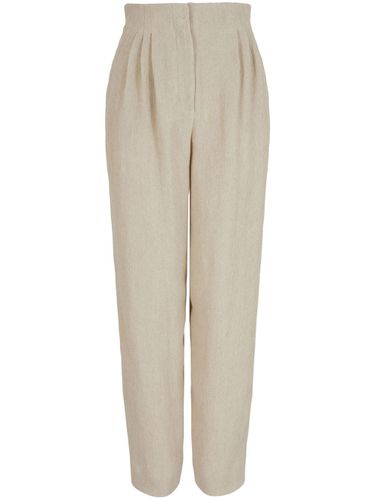 Linen Blend Trousers - Emporio Armani - Modalova