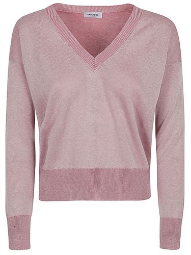 BASE - Cotton Blend V-neck Sweater - Base - Modalova