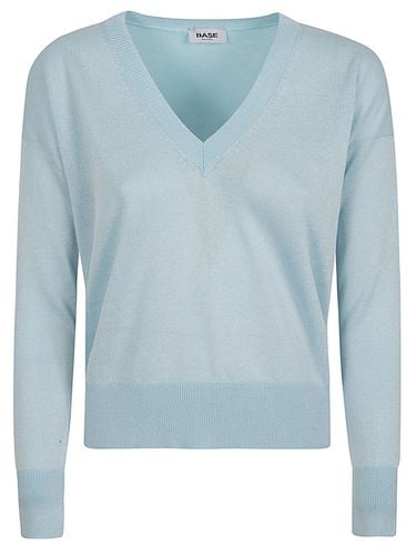 BASE - Cotton Blend V-neck Sweater - Base - Modalova