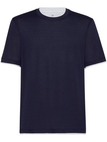 Faux Layering Silk And Cotton T-shirt - Brunello Cucinelli - Modalova