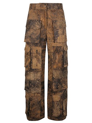 Leather Cargo Trousers - Fermas.club - Modalova