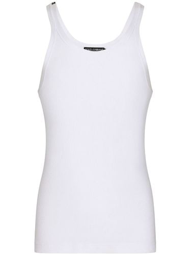 Ribbed Cotton Tank Top - Dolce & Gabbana - Modalova