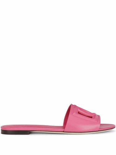 Dg Logo Leather Slides - Dolce & Gabbana - Modalova