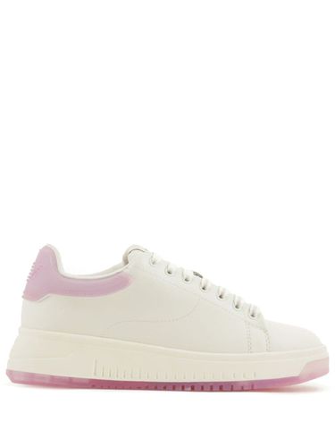 Logo Leather Sneakers - Emporio Armani - Modalova