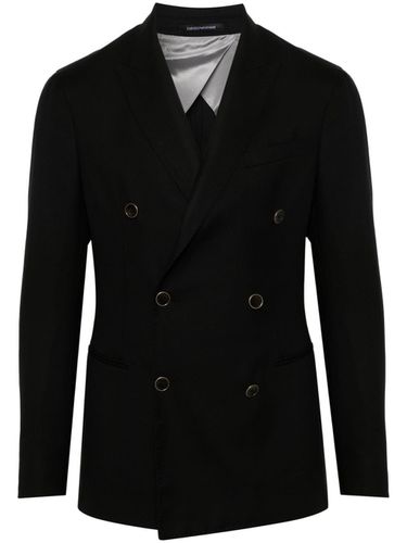 Wool Doulbe-breasted Blazer Jacket - Emporio Armani - Modalova