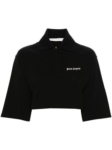 Logo Cropped Polo Shirt - Palm Angels - Modalova