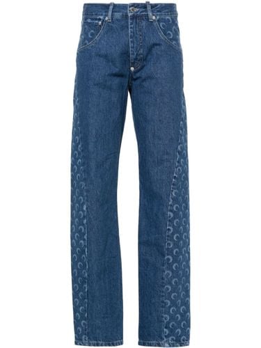 Moon Print Denim Jeans - Marine Serre - Modalova