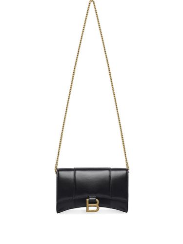 Hourglass Leather Wallet On Chain - Balenciaga - Modalova