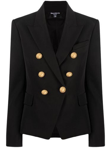 Wool Double-breasted Jacket - Balmain - Modalova