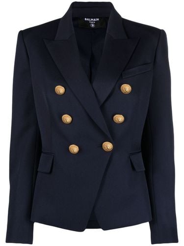 Wool Double-breasted Jacket - Balmain - Modalova