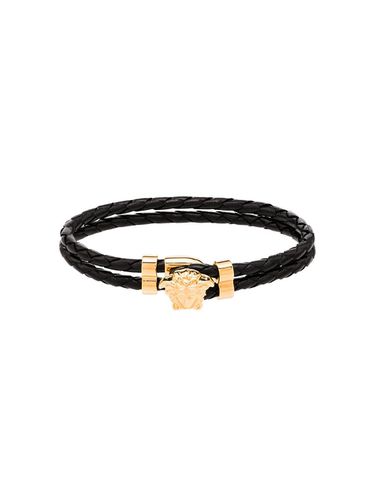 La Medusa Braided Leather Bracelet - Versace - Modalova