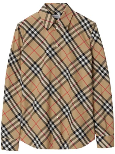 BURBERRY - Check Cotton Polo Shirt - Burberry - Modalova