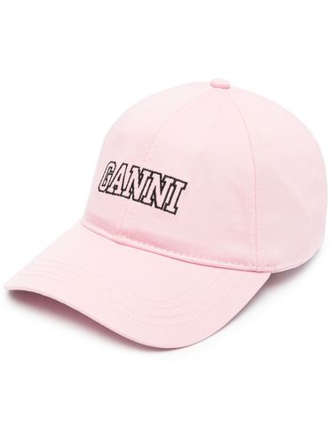 Logo Organic Cotton Baseball Cap - Ganni - Modalova